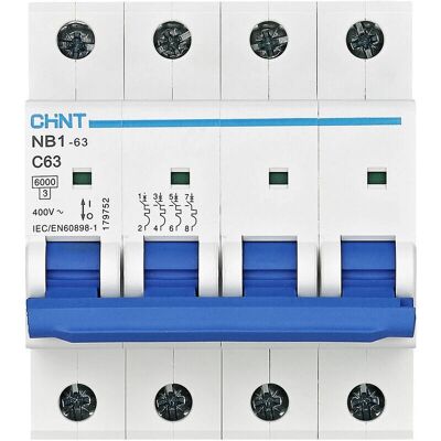 Chint 40A 4-polig Automatsikring - Kurve C Chint 40A 4-polig Automatsikring - Kurve C