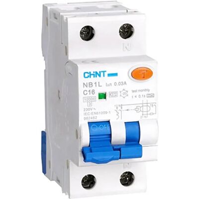 Chint 51807 Nb1lInter - 1P+N, 16A, 30mA, 6kA - Leitungsschutzschalter Chint 51807 Nb1lInter - 1P+N, 16A, 30mA, 6kA - Leitungsschutzschalter