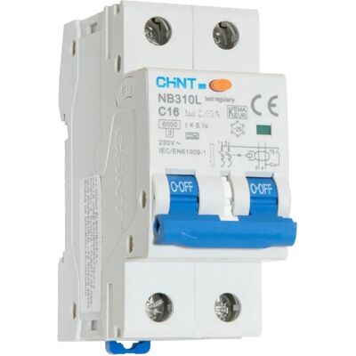 CHINT - Nb310l/c16-2p-6-a30 - Interruttore differenziale - 2P, 16A, 30mA, 6kA CHINT - Nb310l/c16-2p-6-a30 - Interruttore differenziale - 2P, 16A, 30mA, 6kA