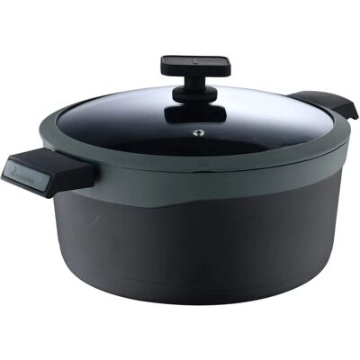 Casseruola in alluminio nero con coperchio Masterpro 28cm - Compatibile con tutti i piani cottura Casseruola in alluminio nero con coperchio Masterpro 28cm - Compatibile con tutti i piani cottura