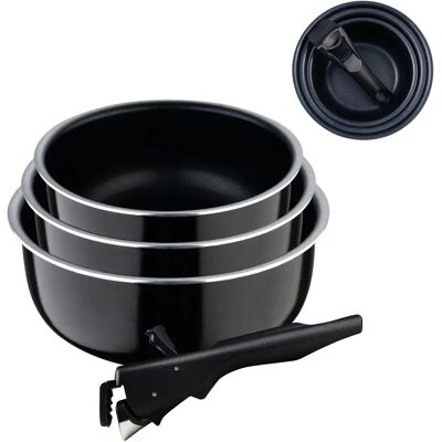 Bergner Click & Cook Aluminium Kochgeschirr-Set - Schwarz Bergner Click & Cook Aluminium Kochgeschirr-Set - Schwarz