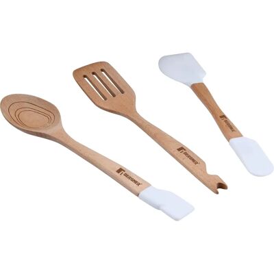 Set di Utensili da Cucina Bergner - Silicone e Legno - 3 Pezzi Set di Utensili da Cucina Bergner - Silicone e Legno - 3 Pezzi