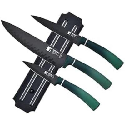 BERGNER Modell BG Grünes Messer-Set aus Edelstahl - 4 Stück BERGNER Modell BG Grünes Messer-Set aus Edelstahl - 4 Stück