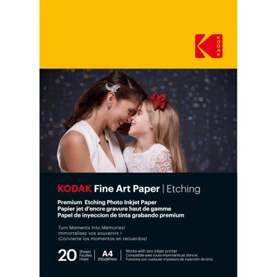 KODAK Fine Art Textured Photo Paper - 20 Sheets - A4 KODAK Fine Art Textured Photo Paper - 20 Sheets - A4