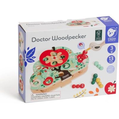 Classic World Doktor Woordpecker Holzfangspiel - Lernspiel ab 3 Jahren Classic World Doktor Woordpecker Holzfangspiel - Lernspiel ab 3 Jahren