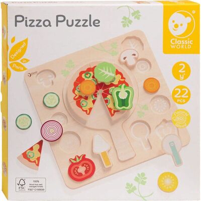 Classic World Holzformpuzzle Pizza - 22 Teile Mehrfarbig Classic World Holzformpuzzle Pizza - 22 Teile Mehrfarbig