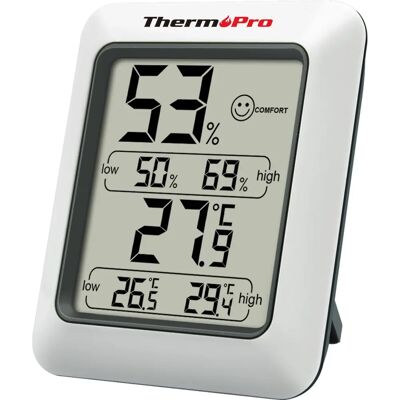 ThermoPro TP50 Tela LCD Grande Termo-Higrômetro - Termómetro de Clima Interior ThermoPro TP50 Tela LCD Grande Termo-Higrômetro - Termómetro de Clima Interior