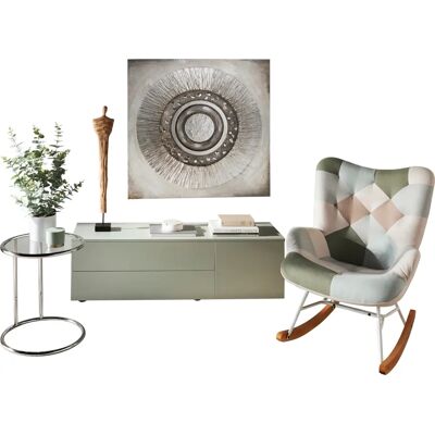 HEINE HOME 100x100cm Zilveren Kunstwerk - Afbeelding HEINE HOME 100x100cm Zilveren Kunstwerk - Afbeelding