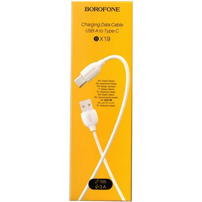 Borofone - BX19 - Blanc - 1 m - Cable - Publicité Borofone - BX19 - Blanc - 1 m - Cable - Publicité