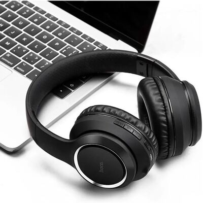 Casque Bluetooth Hoco W28 Noir - Over Ear - Sans Fil - Microphone - Universel - Publicité Casque Bluetooth Hoco W28 Noir - Over Ear - Sans Fil - Microphone - Universel - Publicité