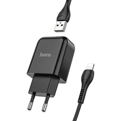 HOCO Vigor 2A Lightning Ladegerät - Schwarz HOCO Vigor 2A Lightning Ladegerät - Schwarz