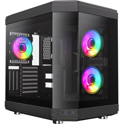 GameMax Hype Mid Tower Gaming PC Case - Black GameMax Hype Mid Tower Gaming PC Case - Black