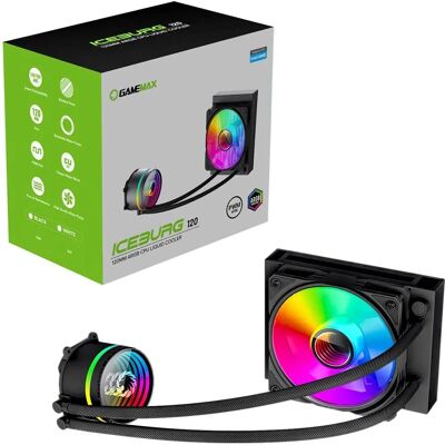 GameMax Iceburg 120mm ARGB Liquid CPU Cooler - CPU Cooler GameMax Iceburg 120mm ARGB Liquid CPU Cooler - CPU Cooler