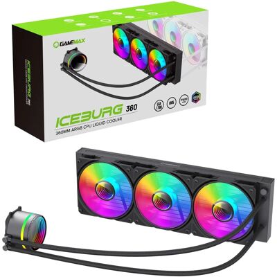 GameMax Iceburg 360mm ARGB Flüssigkeits-CPU-Kühler - Wasserkühler GameMax Iceburg 360mm ARGB Flüssigkeits-CPU-Kühler - Wasserkühler