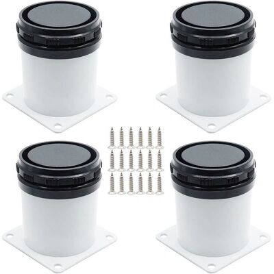 ULISEM - Satz 4 Edelstahl verstellbare Möbelfüße - Weiß - Ø5×5 cm - Furniture feet ULISEM - Satz 4 Edelstahl verstellbare Möbelfüße - Weiß - Ø5×5 cm - Furniture feet