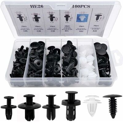 ULISEM - 100-Pack - ABS Kunststoff - Auto - Rivet Clip ULISEM - 100-Pack - ABS Kunststoff - Auto - Rivet Clip