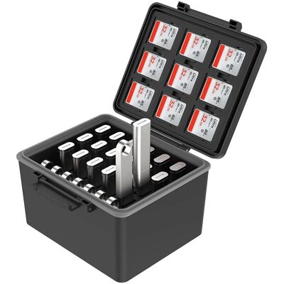 JJC - 2-in-1 USB & Card Case - 25 USB - 18 micro SD - Storage JJC - 2-in-1 USB & Card Case - 25 USB - 18 micro SD - Storage