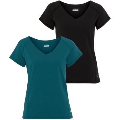 FAYN SPORTS Doppelpack Essential Grüne V-Ausschnitt Jersey-T-Shirt FAYN SPORTS Doppelpack Essential Grüne V-Ausschnitt Jersey-T-Shirt