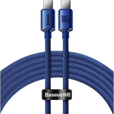 Kabel USB-C na USB-C 100W Baseus - 2m Modrá Kabel USB-C na USB-C 100W Baseus - 2m Modrá