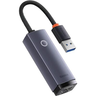 Adaptateur Réseau USB à RJ45 Gris Baseus - 1000Mbps - Compact, Compatible Adaptateur Réseau USB à RJ45 Gris Baseus - 1000Mbps - Compact, Compatible