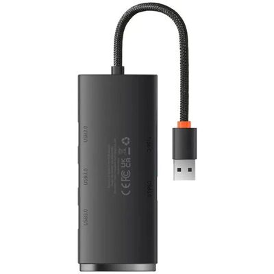 Baseus WKQX030001 4-Port USB Hub - USB 3.0 - Schwarz Baseus WKQX030001 4-Port USB Hub - USB 3.0 - Schwarz