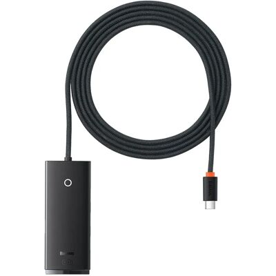 Baseus 4-in-1 USB-C Hub - 4 USB 3.0 Poorten, 2m Zwart Baseus 4-in-1 USB-C Hub - 4 USB 3.0 Poorten, 2m Zwart