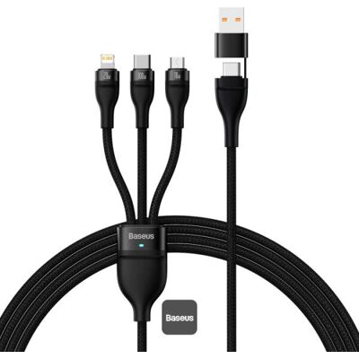 Câble de charge rapide USB C 4-en-1 Baseus - 1.2m Noir Câble de charge rapide USB C 4-en-1 Baseus - 1.2m Noir