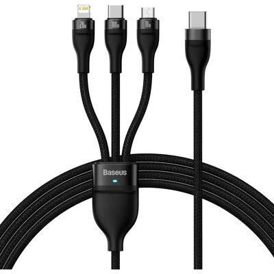 Baseus Flash Series 2 3-in-1 USB-Kabel - USB-C/Micro/Lightning - 100W Baseus Flash Series 2 3-in-1 USB-Kabel - USB-C/Micro/Lightning - 100W