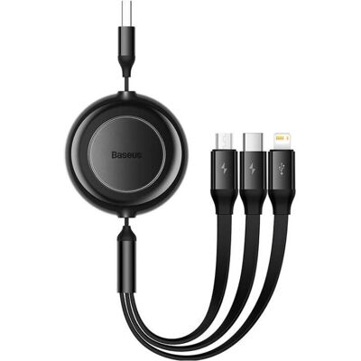 Baseus 3-in-1 Kabel mit Retractable - Schwarz - USB-Kabel Baseus 3-in-1 Kabel mit Retractable - Schwarz - USB-Kabel