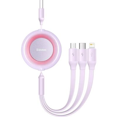 Câble de Données Retractable 3-en-1 Baseus Bright Mirror 2 - Câble de Données Câble de Données Retractable 3-en-1 Baseus Bright Mirror 2 - Câble de Données