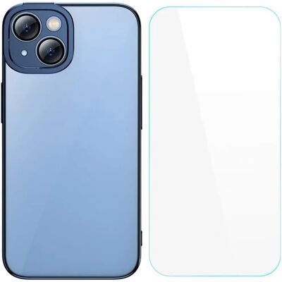 Baseus Kék iPhone 14 Plus Tok és Edzett Üvegvédő Szett Baseus Kék iPhone 14 Plus Tok és Edzett Üvegvédő Szett