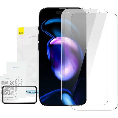 Baseus SGBL100302 Verre trempé pour iPhone 14 Pro Max - Film de protection d'écran Baseus SGBL100302 Verre trempé pour iPhone 14 Pro Max - Film de protection d'écran