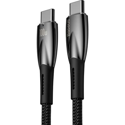 Baseus Glimmer USB-C Kábel - 100W, 2m, Fekete Baseus Glimmer USB-C Kábel - 100W, 2m, Fekete