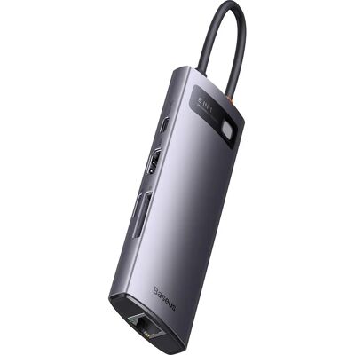 Baseus 8-in-1 USB-C Hub Grau - 4K HDMI, 10 Gb/s USB 3.1, Ethernet Baseus 8-in-1 USB-C Hub Grau - 4K HDMI, 10 Gb/s USB 3.1, Ethernet