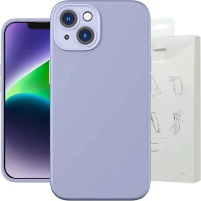 Housse en silicone lavande Baseus pour iPhone 14 Plus - Résistante aux chocs, avec verre et kit de nettoyage Housse en silicone lavande Baseus pour iPhone 14 Plus - Résistante aux chocs, avec verre et kit de nettoyage