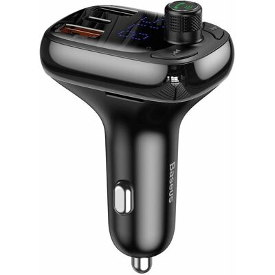Baseus Bluetooth FMlähetin monikuisilla USB-liitännöillä ja kosketusnäytöllä - Musta Baseus Bluetooth FMlähetin monikuisilla USB-liitännöillä ja kosketusnäytöllä - Musta