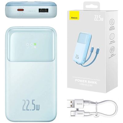 Powerbank Baseus Comet 10000mAh 22.5W - Bleu - Double USB-C/USB-A Powerbank Baseus Comet 10000mAh 22.5W - Bleu - Double USB-C/USB-A