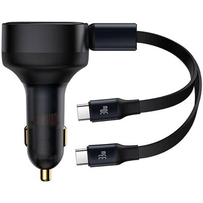 Baseus Autós töltő Enjoyment - 33W, 2x USB-C, Fekete Baseus Autós töltő Enjoyment - 33W, 2x USB-C, Fekete
