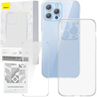 Ensemble Étui Transparent et Verre Trempé Baseus - iPhone 13 Pro Max Ensemble Étui Transparent et Verre Trempé Baseus - iPhone 13 Pro Max