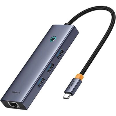 Baseus UltraJoy Série 4 Ports USB-C Hub - Gris Baseus UltraJoy Série 4 Ports USB-C Hub - Gris