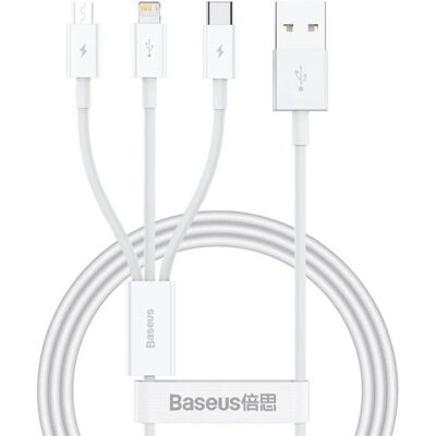 Kompatibilní kabel USB-C Lightning Micro 3v1 od Baseus - 1m Kompatibilní kabel USB-C Lightning Micro 3v1 od Baseus - 1m