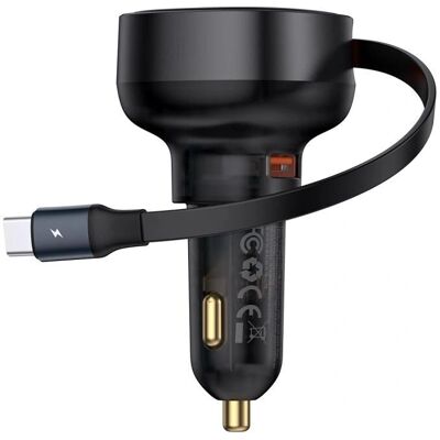 Chargeur voiture Baseus Enjoyment Pro 55W avec câble Type-C rétractable - Publicité Chargeur voiture Baseus Enjoyment Pro 55W avec câble Type-C rétractable - Publicité