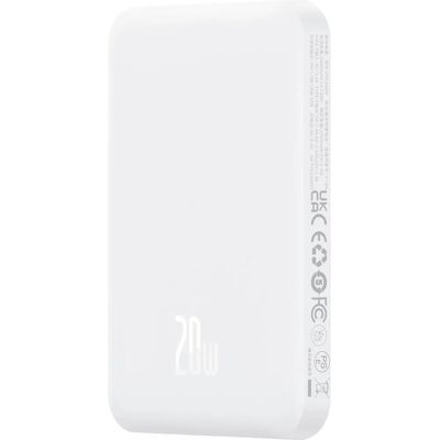 Bílá Powerbanka Baseus 5000mAh s Magnetickým Bezdrátovým Nabíjením Bílá Powerbanka Baseus 5000mAh s Magnetickým Bezdrátovým Nabíjením