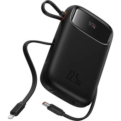 Power Bank Baseus Qpow2 Dvojitý Kabel - Rychlé Nabíjení 22,5W 20000mAh Černý Power Bank Baseus Qpow2 Dvojitý Kabel - Rychlé Nabíjení 22,5W 20000mAh Černý