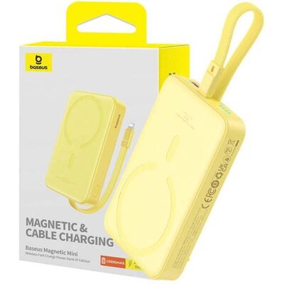 Magnetická powerbanka Baseus Mini 10 000mAh MagSafe - Žlutá Magnetická powerbanka Baseus Mini 10 000mAh MagSafe - Žlutá
