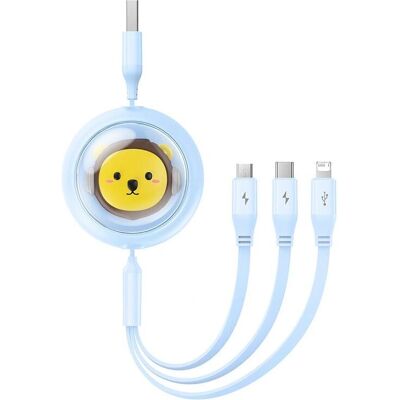 Câble de recharge USB 3-en-1 Baseus Leo Retractable - Micro, Lightning, USB-C Câble de recharge USB 3-en-1 Baseus Leo Retractable - Micro, Lightning, USB-C