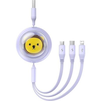Câble USB rétractable 3-en-1 Baseus Leo - 1,1m Câble USB rétractable 3-en-1 Baseus Leo - 1,1m