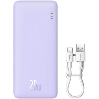 Baseus Powerbank 20000mAh Paars - Snelle opladen & dubbele uitgang Baseus Powerbank 20000mAh Paars - Snelle opladen & dubbele uitgang