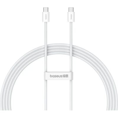 Baseus P10365200211-01 Câble de Charge USB-C à USB-C 30W - Blanc Moon Baseus P10365200211-01 Câble de Charge USB-C à USB-C 30W - Blanc Moon