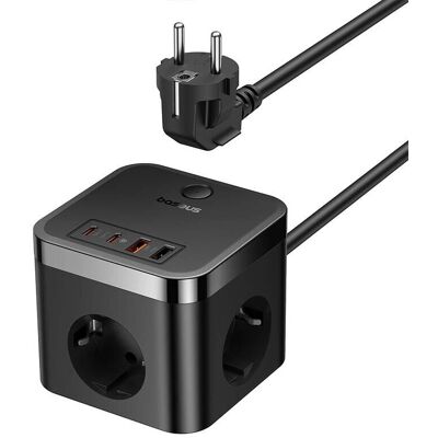 Baseus PowerCombo Cube Wall Charger - 7-in-1, 4000W, 2 USB-A, 2 USB-C, EU plug Baseus PowerCombo Cube Wall Charger - 7-in-1, 4000W, 2 USB-A, 2 USB-C, EU plug